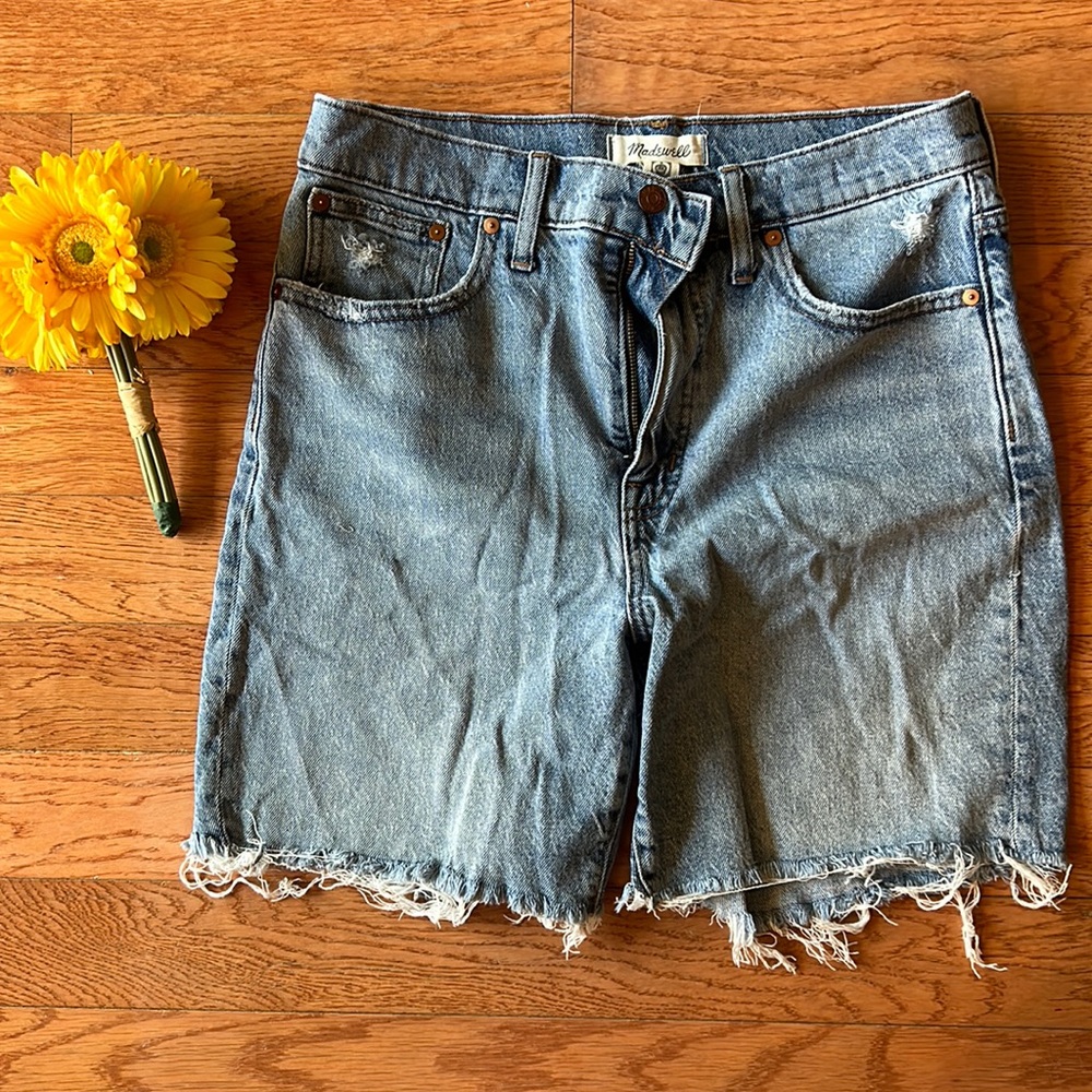 Madewell high-rise denim mid-length shorts